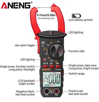 Pinza Amperimétrica Digital ANENG ST180