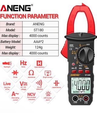 Pinza Amperimétrica Digital ANENG ST180