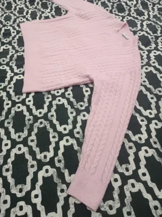 Jersey Mango Rosa Trenzado Talla S