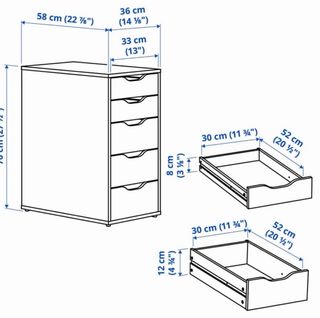 Cajonera escritorio blanca Nueva Montada ikea
