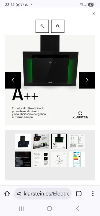 Campana extractora Klarstein negra