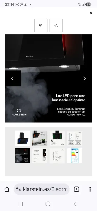 Campana extractora Klarstein negra