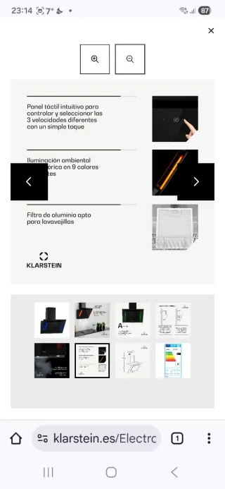 Campana extractora Klarstein negra