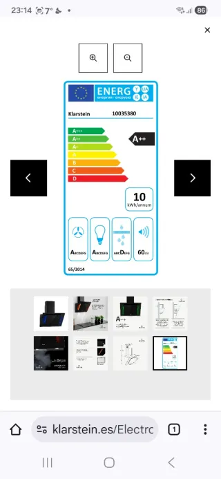 Campana extractora Klarstein negra
