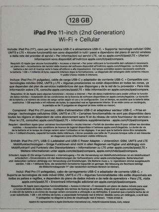 iPad Pro 11" 2ª Gen M2 Wi-Fi + Cellular