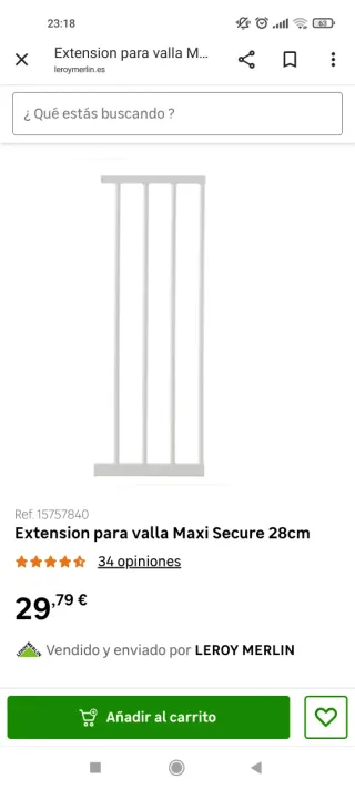 Valla seguridad infantil metal 76-82 cm