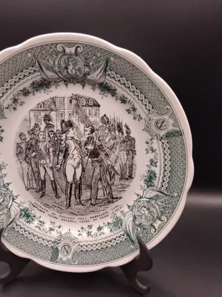 🇨🇵 Plato Sarreguemines Verde y Blanco