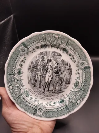 🇨🇵 Plato Sarreguemines Verde y Blanco