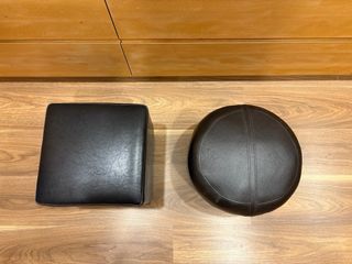 2 Taburetes Efecto Piel Marrón