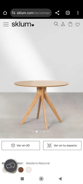 Mesa redonda de madera