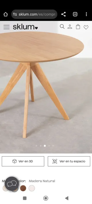 Mesa redonda de madera