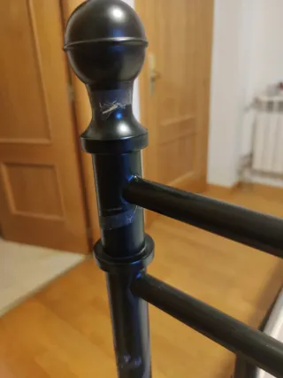 Estructura Cama Metal Negra 1,40 + Colchón 1,35