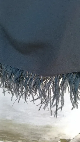 Vestido negro con plumas