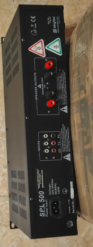 Altavoces Pasivos y Amplificador SPL 500. En mano