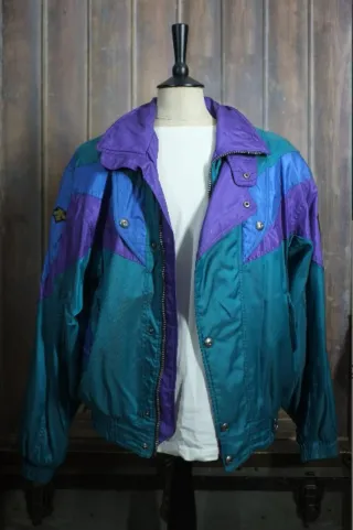 Chaqueta Descente Morada y Verde Talla L/xl