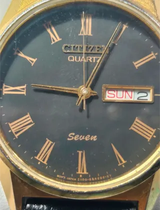 Reloj Citizen Seven Negro y Dorado