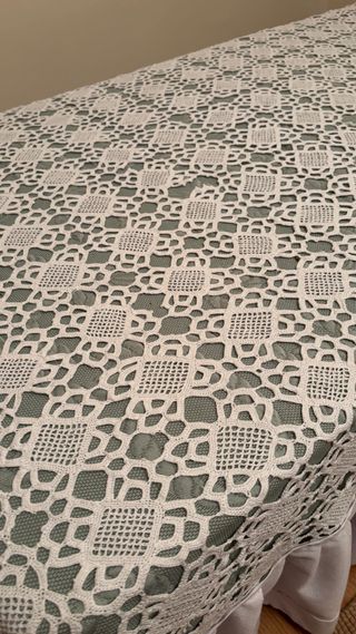 Colcha ganchillo blanca