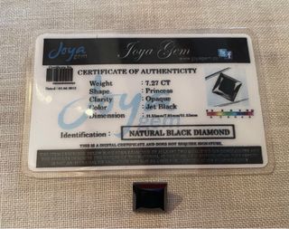 Diamante Negro Talla Princesa 7.27 CT.