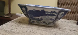 Cuenco de porcelana azul y blanco chino