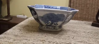Cuenco de porcelana azul y blanco chino