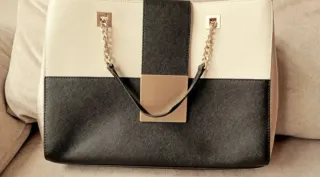 Bolso Piel Grabada Purificación García Negro/Beige