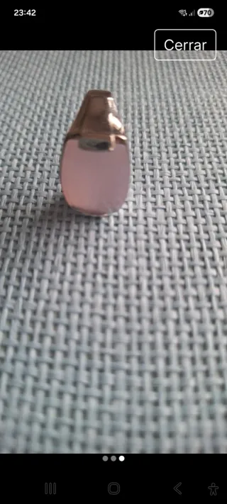 Anillo Plata y Cuarzo Rosa