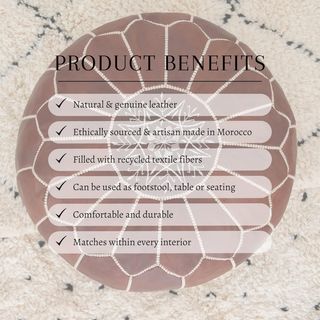 Pouf Marocchino in Pelle Autentica