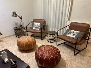 Pouf Marocchino in Pelle Autentica