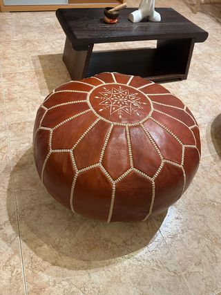 Pouf Marocchino in Pelle Autentica