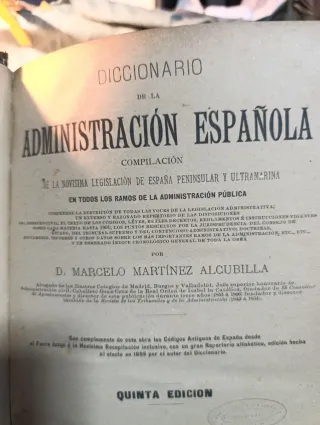 DICCIONARIO DE LA ADMINISTRACION ESPAÑOLA 1892-94.