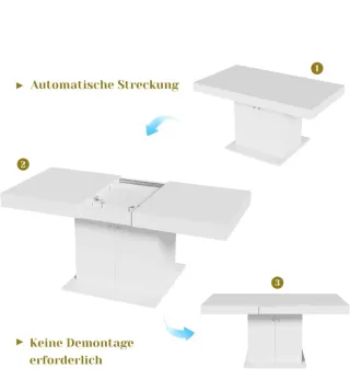 Mesa extensible blanca