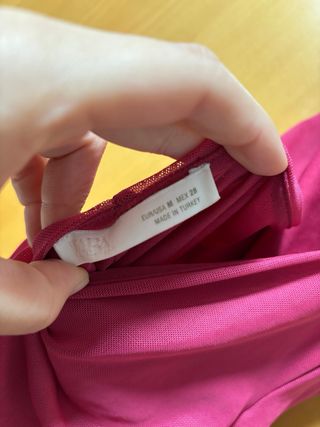 Vestido fiesta Zara rosa drapeado