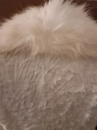 Chaleco DMJ blanco pelo sintético Talla M.