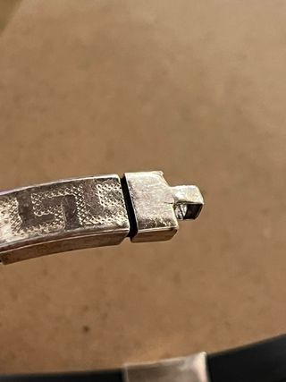 Pulsera Plata 925 y caucho impecable