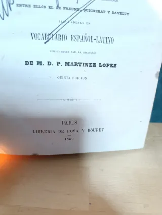 Diccionario Latino-Español año 1859
