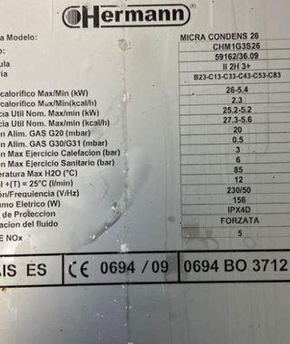 RECAMBIOS / REPUESTOS / PARA CALDERA HERMAN