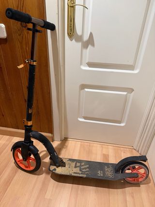 Patinete Scooter Urbano Negro Naranja