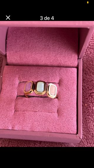Anel Aço Ajustável Pedras Coloridas