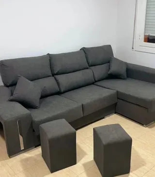 Sofá Chaislongue Gris Tela