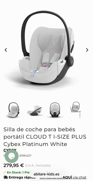 Silla de Coche Cybex Cloud T Plus 0+ como nuevo