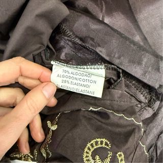 Talla M - Falda midi marrón bordado étnico/boho