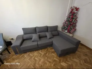 Sofá Chaislongue Gris Tela