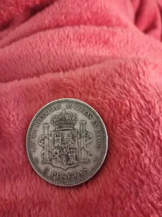Moneda 5 Pesetas Alfonso XIII 1876 Plata