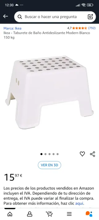 Taburete Ikea Antideslizante Azul