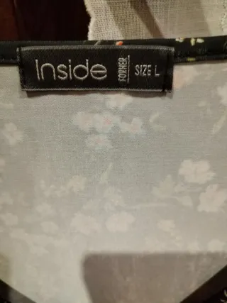 Vestido negro estampado flores Inside