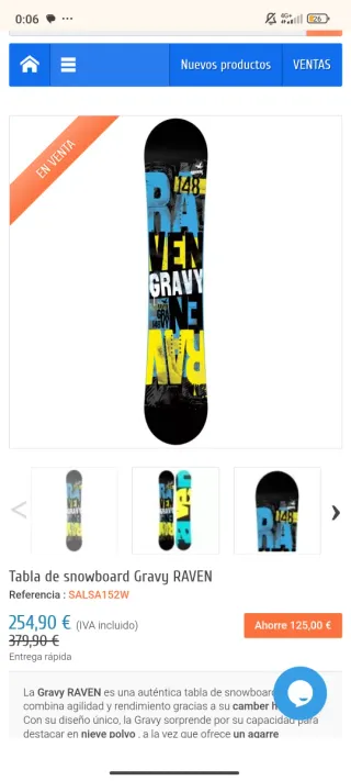 Tabla Snow Raven 155 con Fijaciones