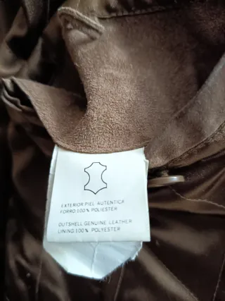 Cazadora Piel Ante Marrón Renatto Talla M