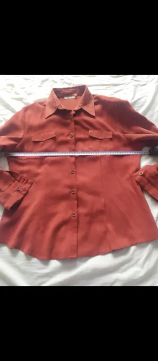Camisa Antelina Manga Larga Mujer Roja