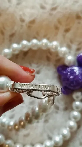 Collar perlas oso Bimba y Lola púrpura