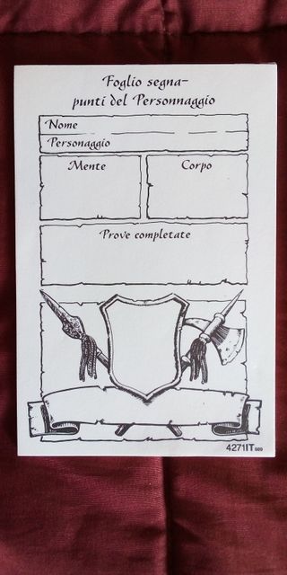 HeroQuest blocco dei foglietti segna-punti 1990 MB